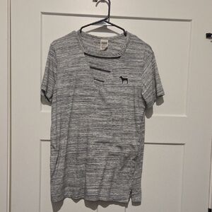 Casual Gray Striped Men's Tee